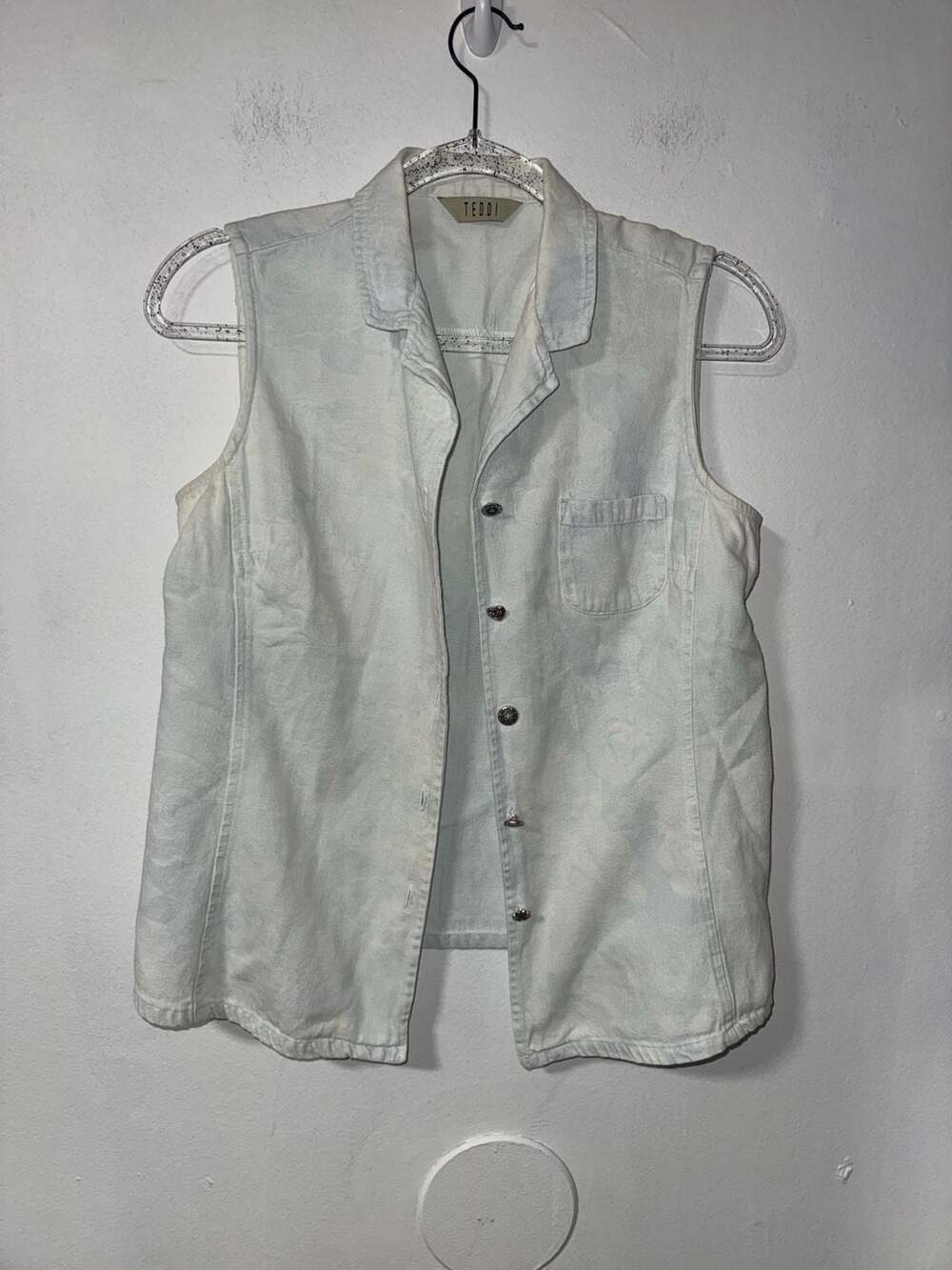 Vintage Teddi Denim Vest Size M Light Wash